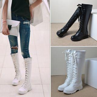 Lace-up Long Boots