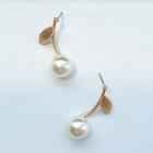 Faux Pearl Dangle Earring E876 - 1 Pair Stud Earring - Cherry - One Size