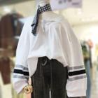 Colored Panel Lace-up Sweatshirt