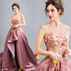 Floral Tube Trained Evening Gown