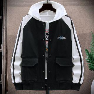 Lettering Buttoned-up Jacket