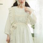 Bishop-sleeve Frill-trim Tunic