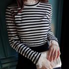 Lettuce-edge Stripe Top