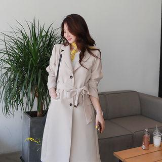 Belted Long Chesterfield Coat