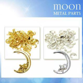Metal Moon & Star Nail Art Decoration