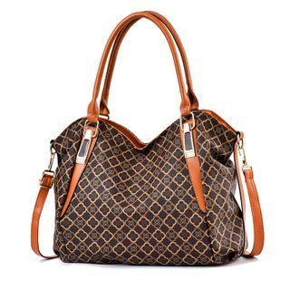 Patterned Faux Leather Handbag