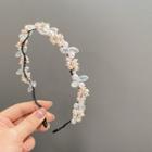 Faux Pearl Headband White Faux Pearl - Black - One Size