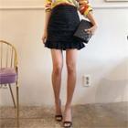 Ruched Frilled Miniskirt