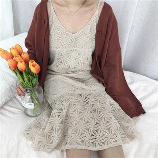 Corduroy Strappy A-line Midi Dress