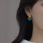Geometric Alloy Dangle Earring 1 Pair - Yellow & Blue - One Size
