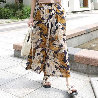 High-rise Foliage Wide-leg Pants