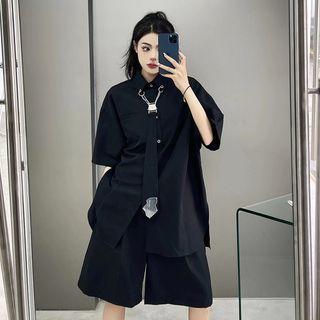 Short-sleeve Buckled Shirt / Shorts