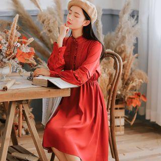 Long-sleeve Stand Collar Dress