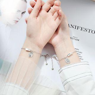 Couple Matching 925 Sterling Silver Chinese Characters Bracelet
