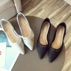 Mesh Panel Pointed Toe Flats