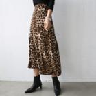 Long Leopard Skirt Brown - One Size