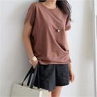 Cap-sleeve Dip-back T-shirt