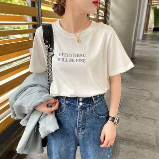 Loose-fit Lettering T-shirt In 7 Colors