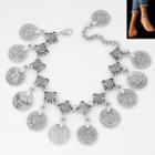 Retro Coin Alloy Anklet Silver - One Size