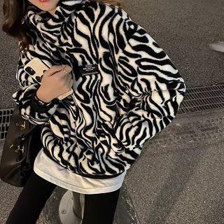 Zebra Print Fleece Pullover / Zip-up Jacket