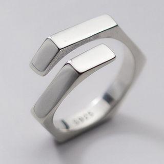 925 Sterling Silver Geometric Open Ring S925 Silver - Silver - One Size