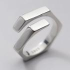 925 Sterling Silver Geometric Open Ring S925 Silver - Silver - One Size