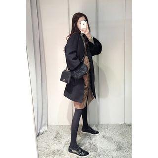 Hidden-button Faux-fur Coat