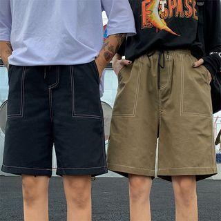 Couple Matching Stitched Drawstring Shorts
