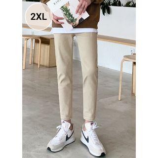 Band-waist Stitched Tapered Pants In 2 Designs