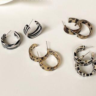 Print Acetate Open Hoop Earring