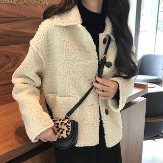 Buttoned Fleece Coat