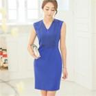 V-neck Sleeveless Zip-back Dress