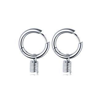 Fashion Creative Spring 316l Stainless Steel Stud Earrings Silver - One Size