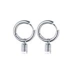 Fashion Creative Spring 316l Stainless Steel Stud Earrings Silver - One Size