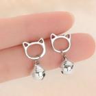 Cat & Bell Sterling Silver Dangle Earring 1 Pair - Silver - One Size