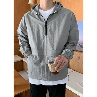 Drawcord-hem Boxy Anorak Hoodie