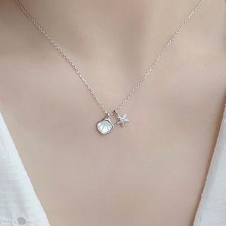 Starfish & Shell Pendant Sterling Silver Necklace