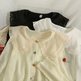 Collar-details Sheer Loose Shirt