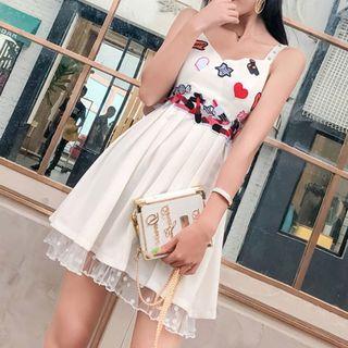 Applique Strappy A-line Dress