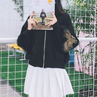 Eagle Embroidered Zip Jacket