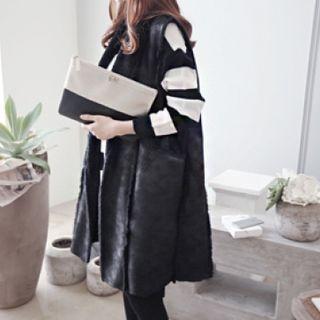 Open-front Faux-shearling Vest