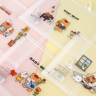 Cartoon Plastic A5 Document Bag Random - Transparent - One Size