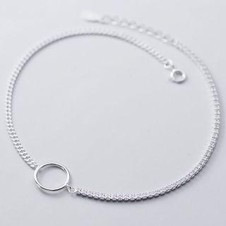 S925 Sterling Silver Hoop Anklet As Shown In Figure - One Size