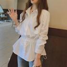 Drawstring-waist Peplum Shirt