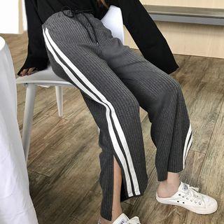 Contrast Trim Straight-fit Pants