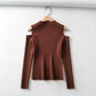 Off-shoulder Knit Sweater As Shown In Figure - S