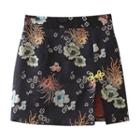 Floral Jacquard Mini Pencil Skirt