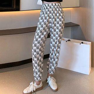 High-waist Printed Jogger Pants