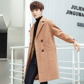 Long-sleeve Woolen Button Coat