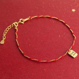 Pendant Bracelet Gold & Red - One Size